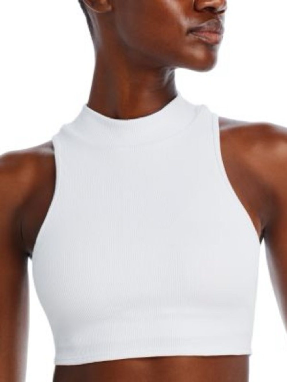 ALO | Goddess Rib Cropped Dynamite Tank | White